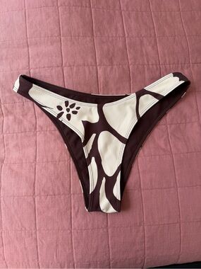 Ochre Lane 80s Brown & Cream Patterned Bikini Bottom